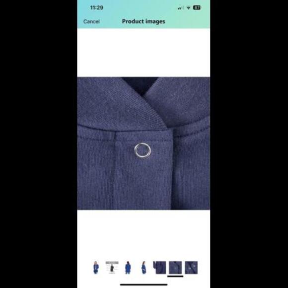 Womens Fleece Jacket Snap Front Cardigan Sweatshirt for Women XL navy blue - Picture 4 of 9